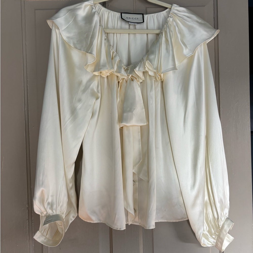 Gucci Cream Silk Blouse